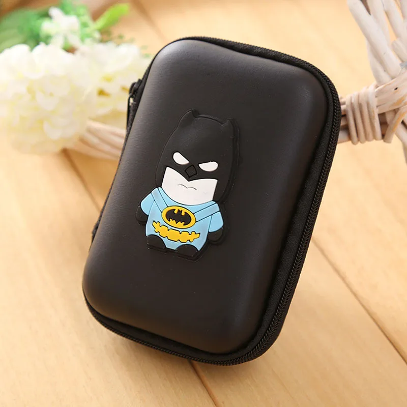 

Black Batman Silicone Coin Purse Large Capacity EVA Headphone Keys Cable Storage Bag Rectangle Shaped Bat men Anime Coins Wallet