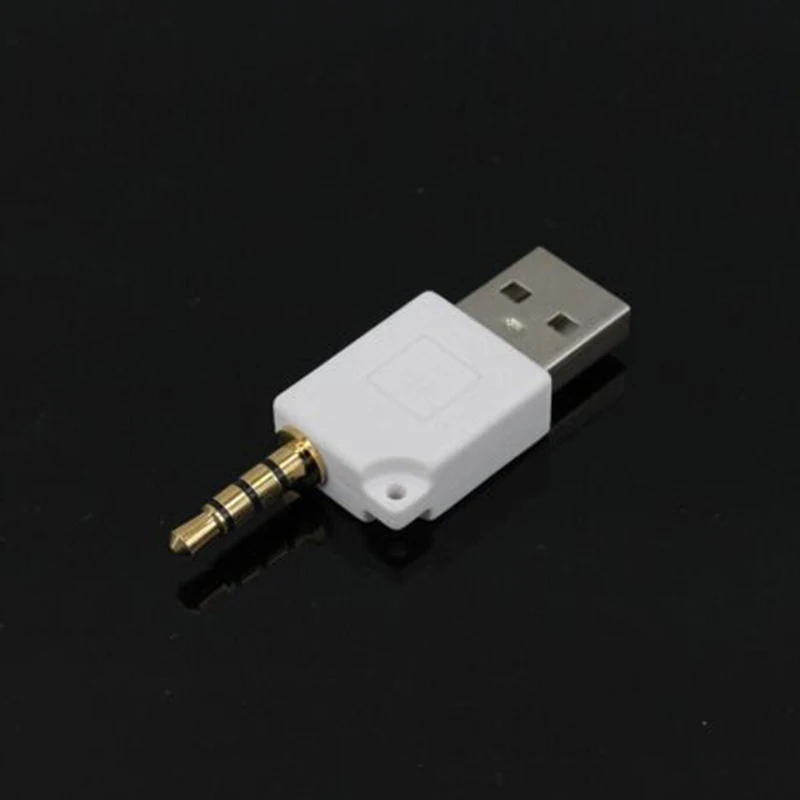 Белый Цвет USB 2,0 штекер 3,5 мм Jack Male адаптер для iPodShuffle Шафф le Dock Connector компактный разъем адаптер