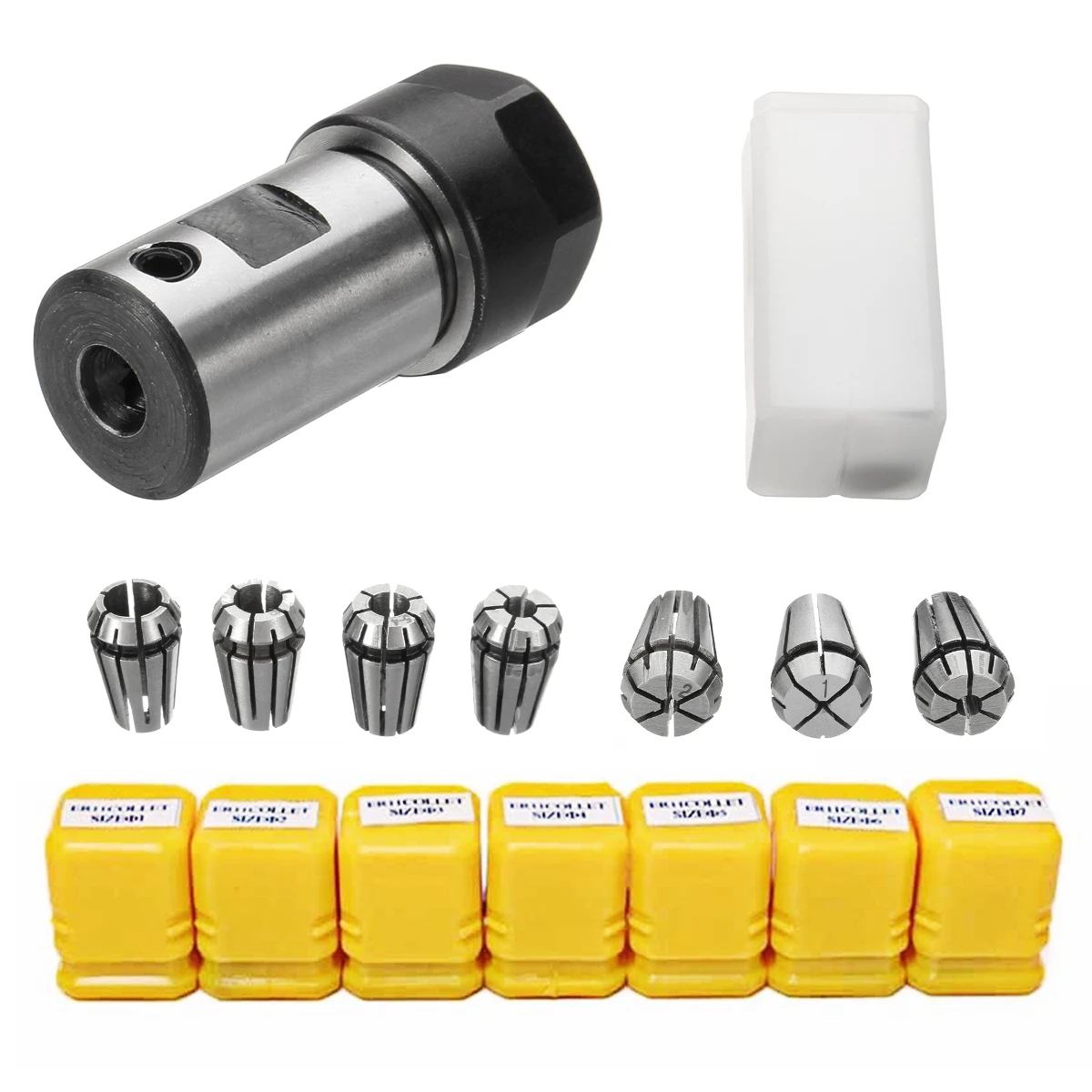 

7Pcs ER11 1-7mm Spring Collets with ER11A 5mm Motor Shaft Holder Extension Rod For CNC Lathe Engraving