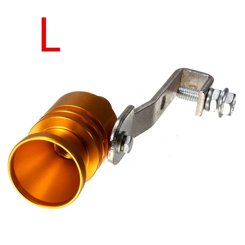 Золото мотоцикл выхлоп поддельные турбо свисток трубы звук глушитель предохранительный клапан Bov Универсальный симулятор Whistler S/M/L/XL - Цвет: L