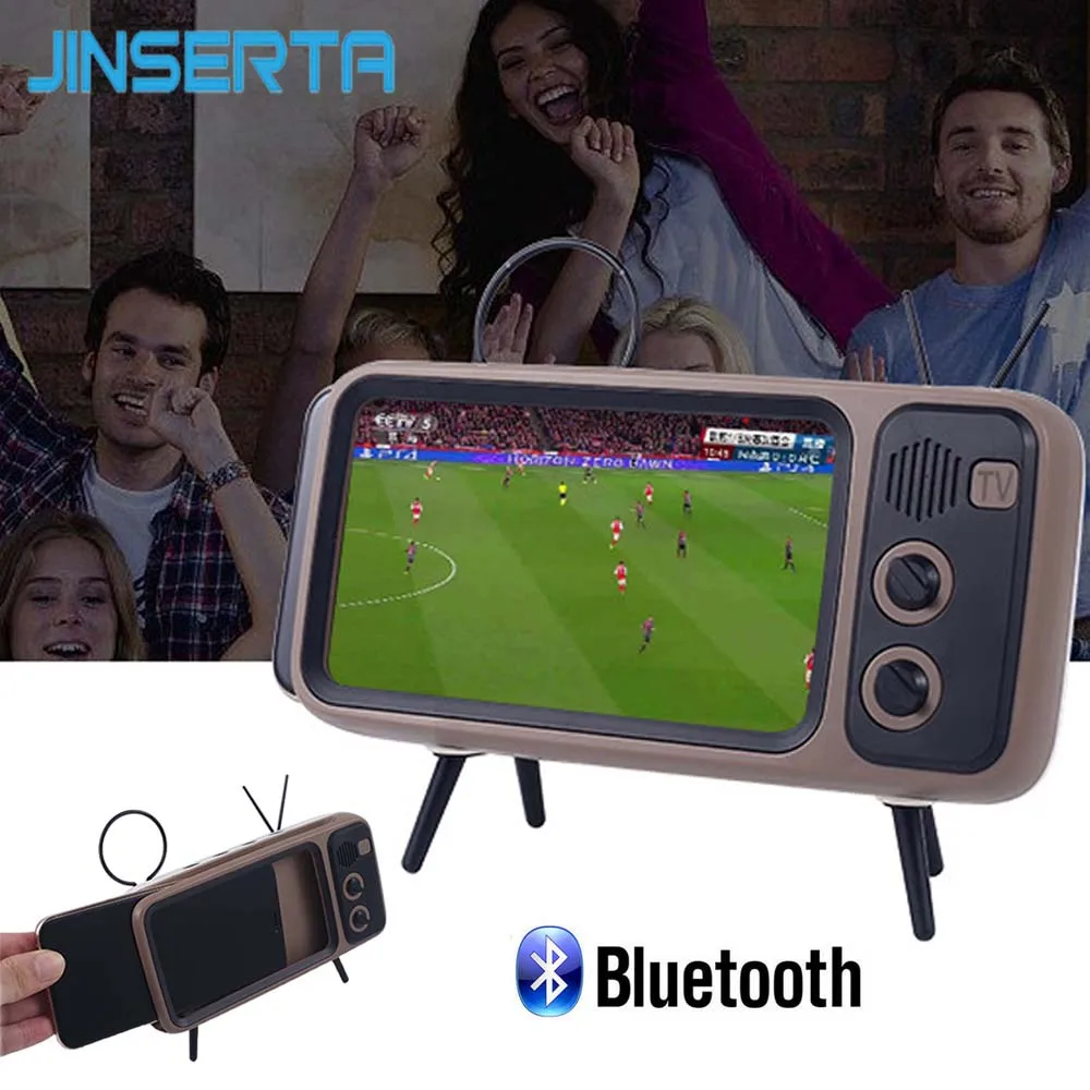 

JINSERTA Wireless Bluetooth Speaker With Mobile phone TV holder Portable Wireless Speaker Smartphone Handsfree