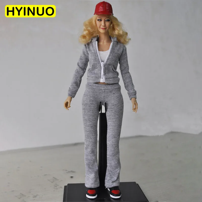 

2 Colors Model 1/6 Scale Female Casual Run Wear Sportswear Girl Sexy Loose Clothes Clothing Set For12"Action Figure Female Body
