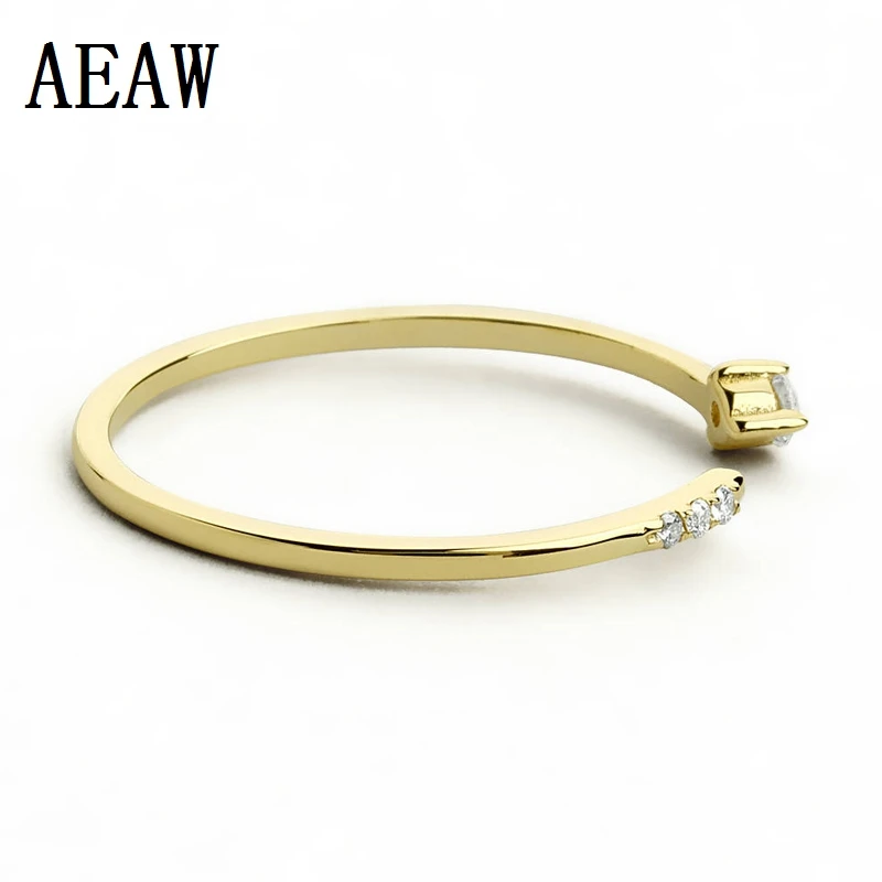 Diamond Rings 14k Pure Gold Women Diamod New Hot Sale Party Trendy 2018 Diamond Open Ring For Women