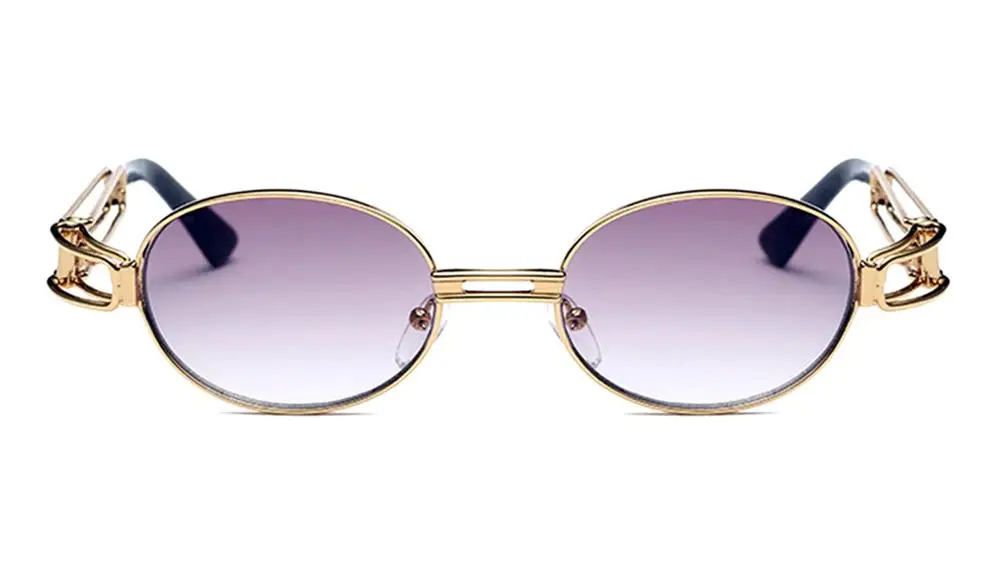 Хип-хоп ретро маленькие круглые солнцезащитные очки Женские винтажные стимпанк Солнцезащитные очки Мужские крутые очки в золотой оправе Oculo UV400 - Цвет линз: 5