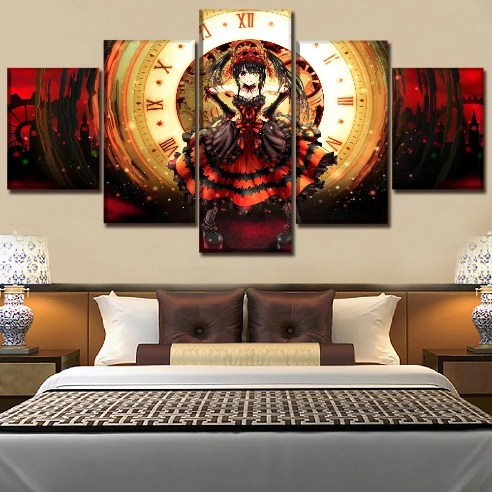 Canvas Posters Home Decorative Wall Art Framework 5 Pieces Anime Date A Live Girl Painting For Living Room HD Prints Picture | Дом и сад