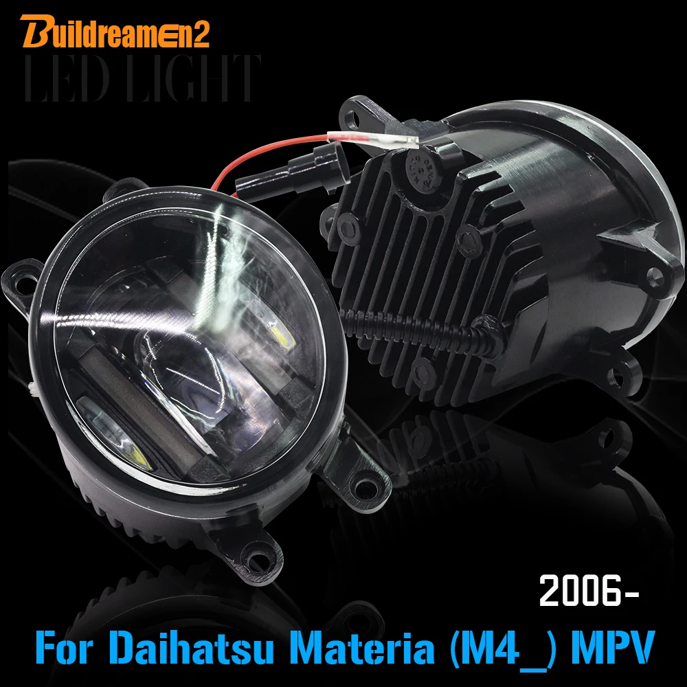 

Buildreamen2 2 X Car LED Front Fog Light Daytime Running Light DRL White Accessories For Daihatsu Materia (M4_) MPV 2006 Up