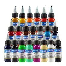 Чернила татуировки 21 Цвет Набор 30 ml/бутылка татуировки пигмент для микроблейдинга постоянный боди-арт тату набор для макияжа для тела Краски
