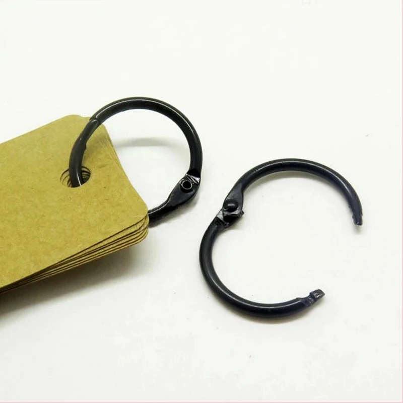 Metal Ring Binder Metal Binder Ring Black Metal Ring Binder 15-76mm DIY Loose-leaf Book Hoops Opening Office Binding Supplies Photo Albums 2/3/5/10Pcs