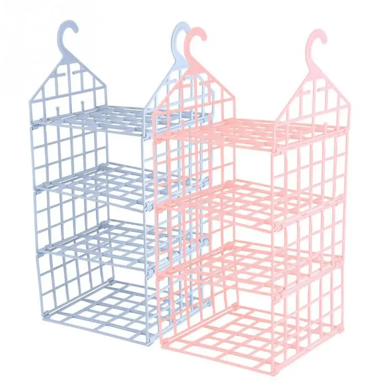 Plastic 3 Layer Hanging Wardrobe Storage Rack Clothes Sock Underwear