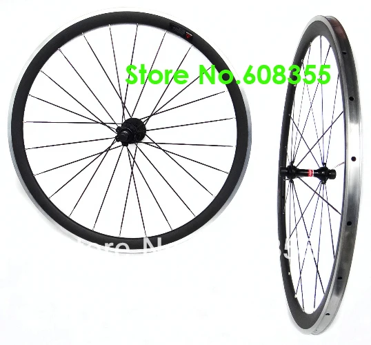 

Full Carbon Road Bike Bicycle 700C Clincher Wheelset - Rim with Alloy Brake Surface - 38mm, 50mm (F : 20H / R : 24H) 60mm