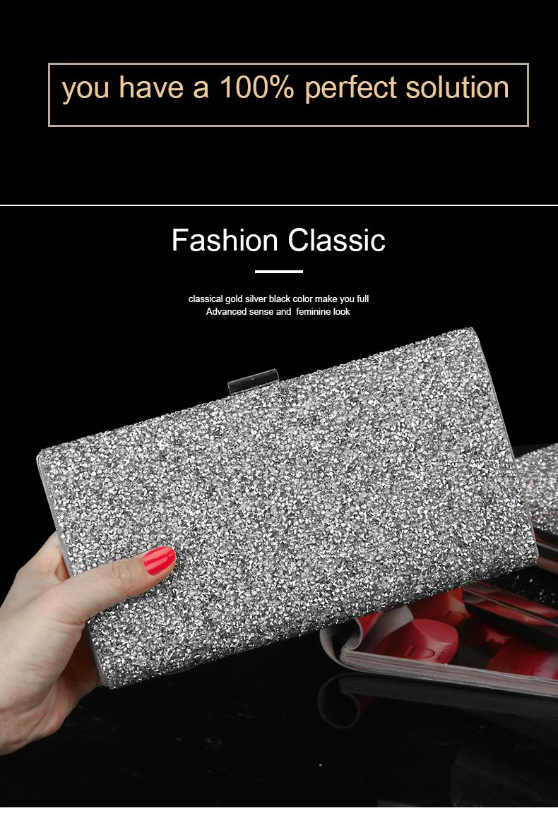 Luxy Women's Fashion Rainbow Diamond Clutch Bag