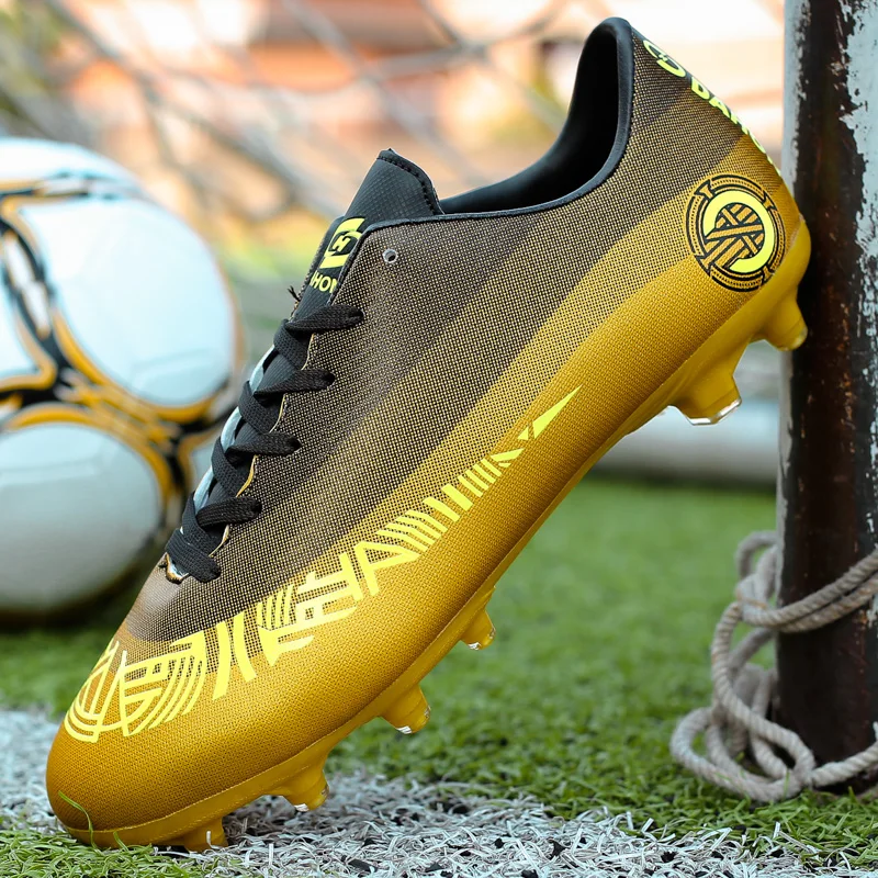 

BOOMING Long Spikes/TF Soccer Shoes Adult Fashion Soccer Boots High Quality Cleats Soccer Boots Training Futsal Shoes Size 32-44
