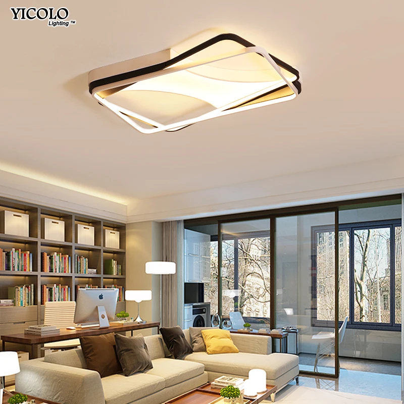 

Dimmable Modern Led Ceiling Lights living room bedroom lamparas de techo Rectangle acrylic led Ceiling lights lamp fixtures