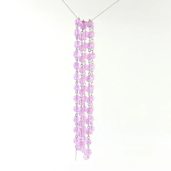

5Meters 8mm Round Beads Crystal Glass Lilac/Light Purple Garland Strand Hanging Crystal Glass Bead Curtain Chains Wedding Decor