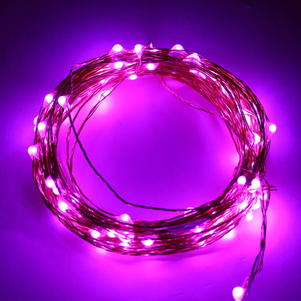 50 м 500 светодиодов 5* 33Ft 100LED наружная Соединительная серия медная проволока цвета света освещение рождественские струнные огни+ адаптер питания