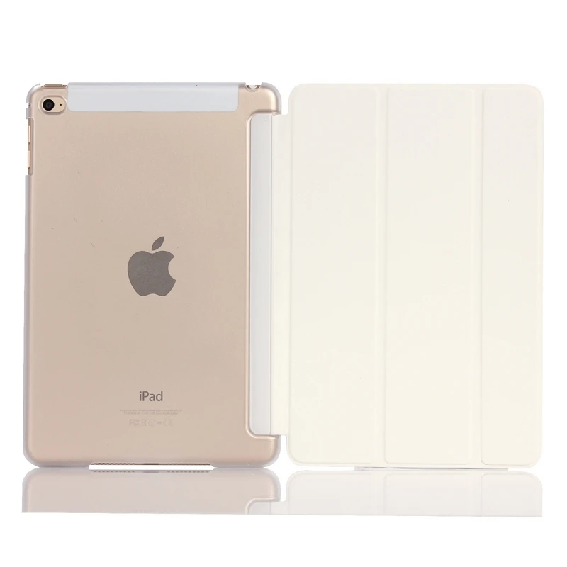 Тонкий смарт-чехол для iPad mini 5 mini4, iPad mini 1/2/3 три раза стенд из искусственной кожи+ Прозрачная Жесткая задняя крышка из ПК с Авто Режим сна/Пробуждение