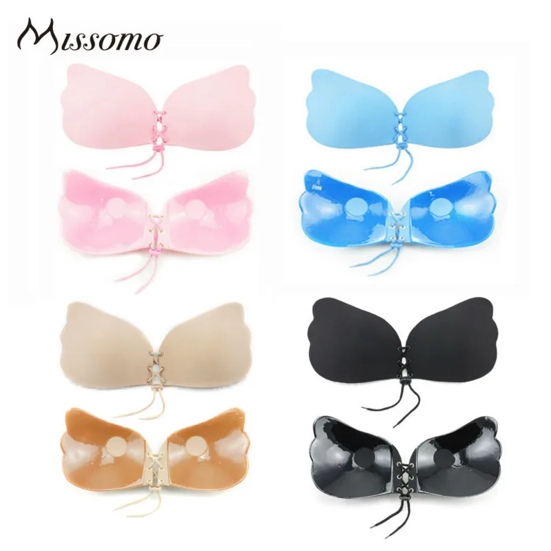 Missomo Backless Invisible Padded Fly Bras For Women Sexy Modis Floral