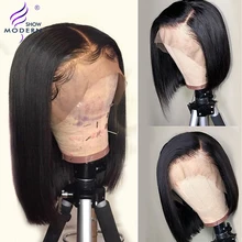 Перуанские кружевные передние короткие боб парики с детскими волосами предварительно выщипанные человеческие волосы парик Средняя часть 1" remy волосы парики современные шоу волосы