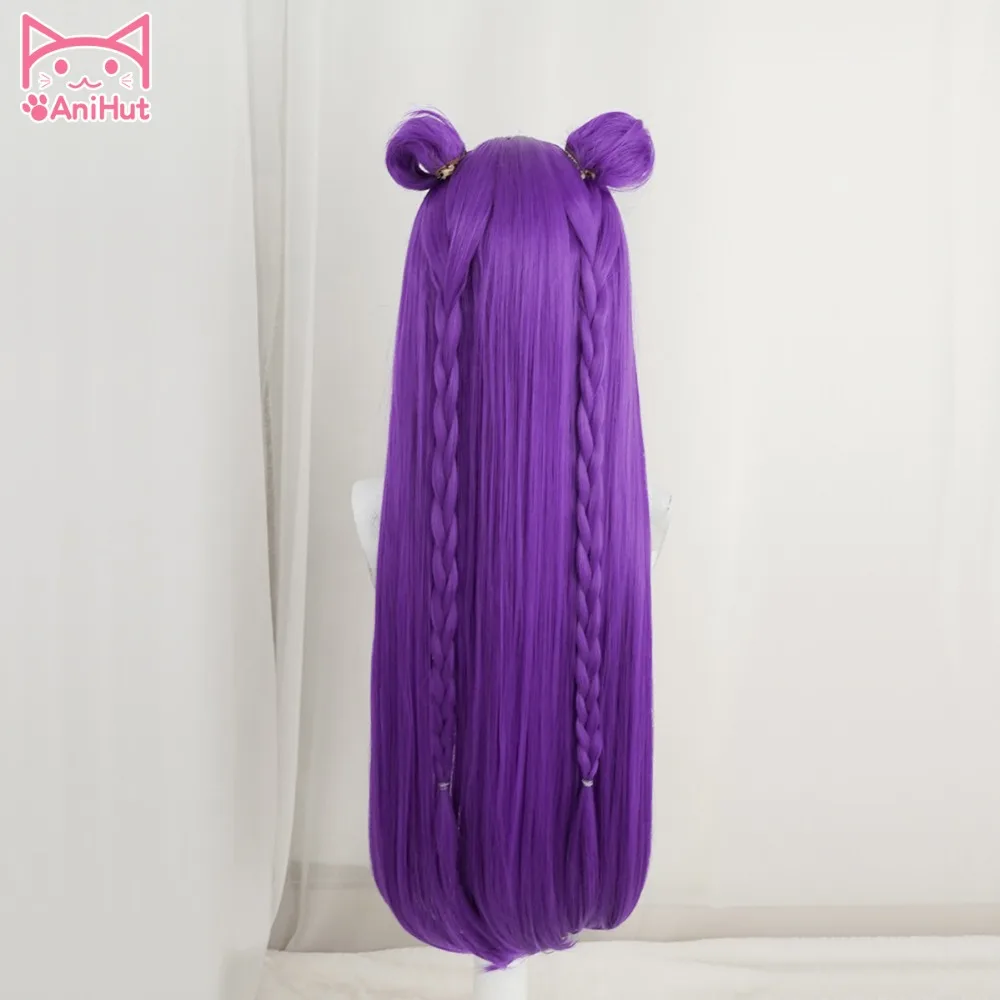 Anihut LOL Game Cosplay Wig KDA POP/STAR Kaisa  Cosplay Wigs Women Long Straight Purple Wig LOL KDA Kaisa KPOP SKIN Hair 