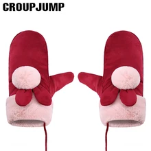 Милые толстые зимние перчатки женские теплые зимние перчатки для девочек ручные крышки женские перчатки