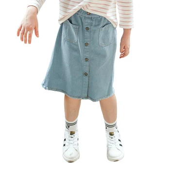 

Tassel A-Line Denim Girls Skirt 2020 Autumn Spring Korean Style Blue Short Denim Skirt Big Size Girls Jeans, Dark blue/ Blue