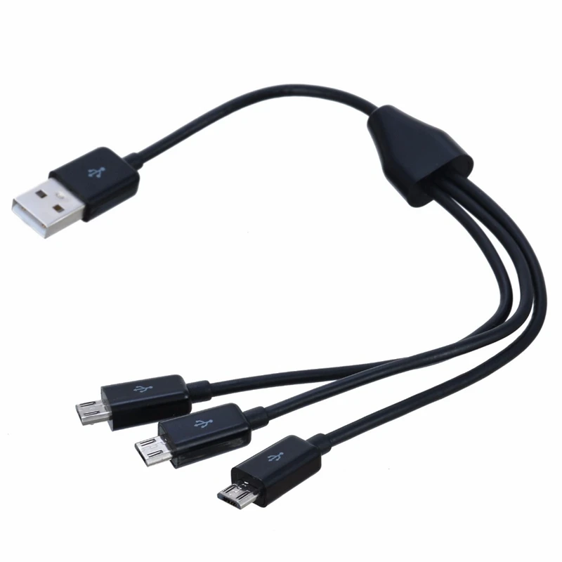 Высокое качество Usb до 3 Micro Usb кабель USB 2,0 Мужской до 3 Micro USB 2,0 Мужской Y разветвитель зарядный кабель для передачи данных Шнур 1 м/3 фута 0,25 м/0.8F