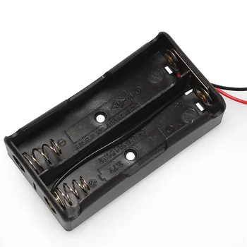 

20PCS/lot 2Slots Parallel 3.7V 18650 Battery Storage Box Holder With Red&Black Wired Lead For Soldering Connecting