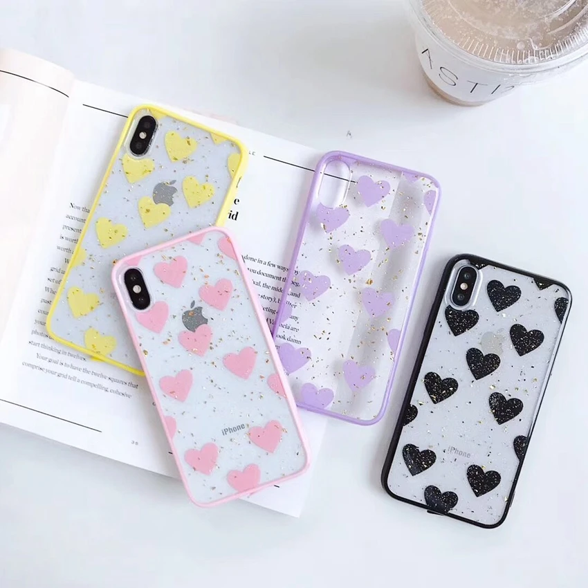 Fashion Transparent Cover For iPhone 8Plus 7 6 6S Plus X Clear Case XR XS Max Luxury Bling Gold Foil Phone Shell |
