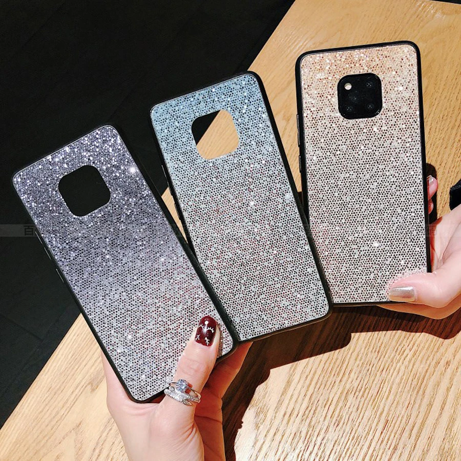 

case for huawei mate 20 10 pro lite P20 pro lite nova 4 3 3i honor 10 9 case cover glitter bling sequins matte tpu+pc phone bag