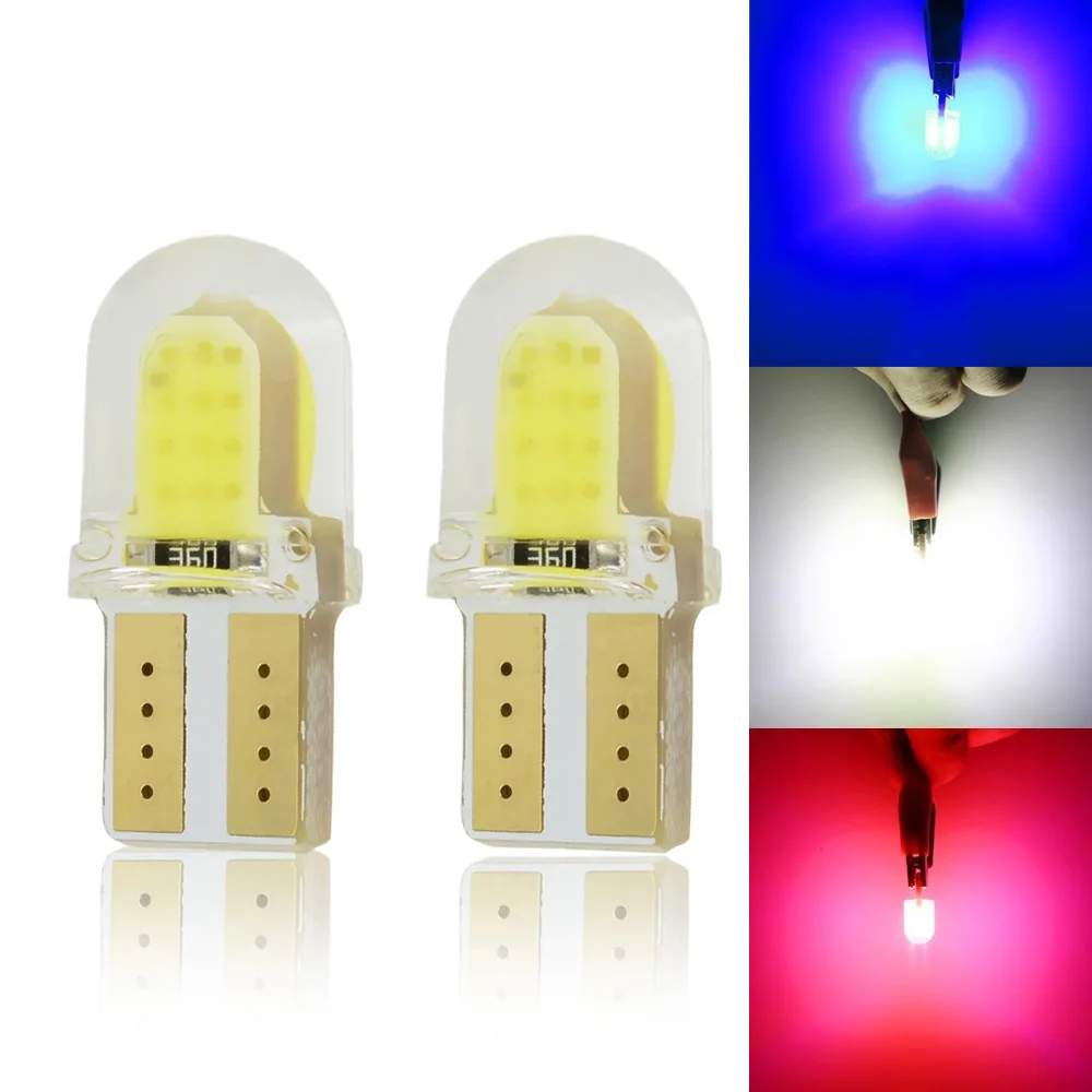 10 шт. T10 W5W COB светодиодный 194 168 8SMD лампочка автомобиля Кремнеземные задние фонари