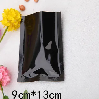

9*13cm Open Top Black Aluminum Foil Storage Bags Snack Candy Food Heat Seal Mylar Foil Vacuum Package Pouches 1200Pcs/Lot DHL