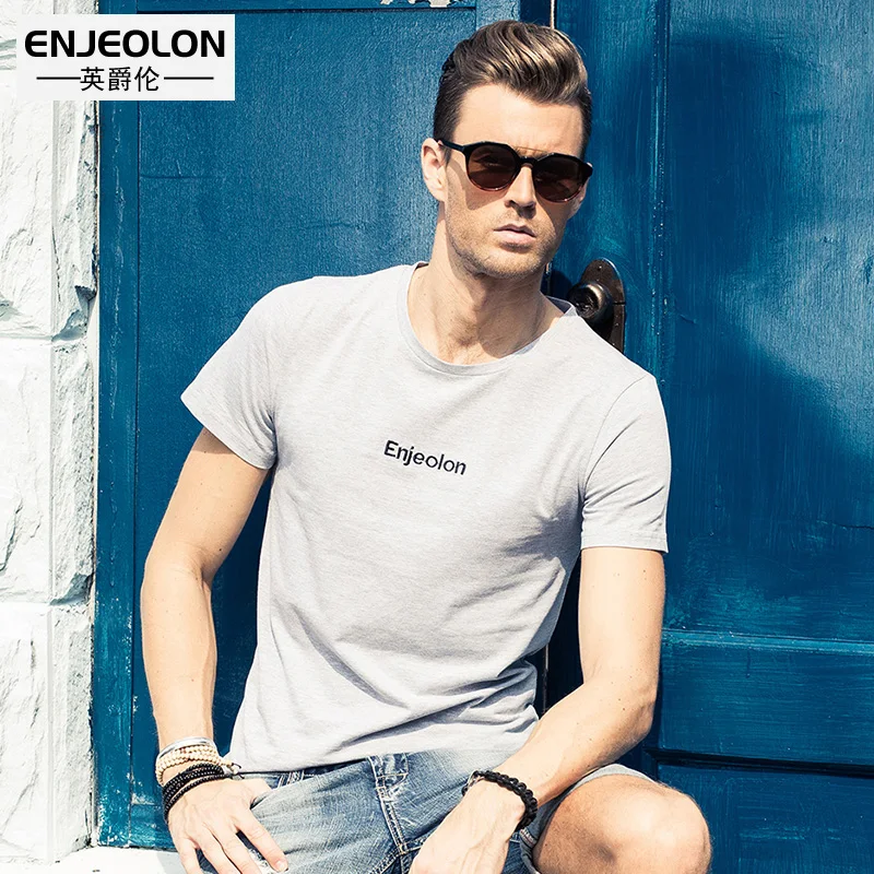 Enjeolon brand 2017 short sleeve print t font b shirt b font font b men b