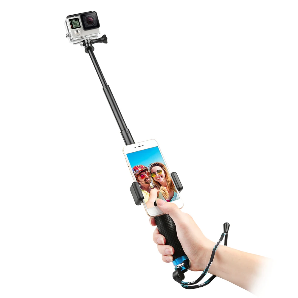 Снимать в переменного тока, 50-75 мм для мобильного телефона для экшн-камеры GoPro Hero 7 6 5 спортивной экшн-камеры Xiaomi Yi SJCAM SJ4000 селфи-Палка с руль 3 way монопод Камера аксессуар