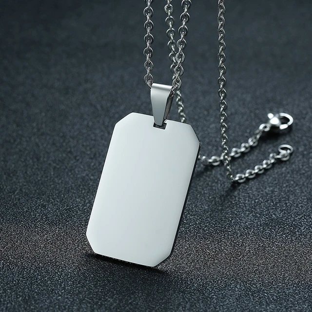 Stainless Steel Dog Tag Necklace Men  Men Stainless Steel Dog Tag Chain -  Stainless - Aliexpress