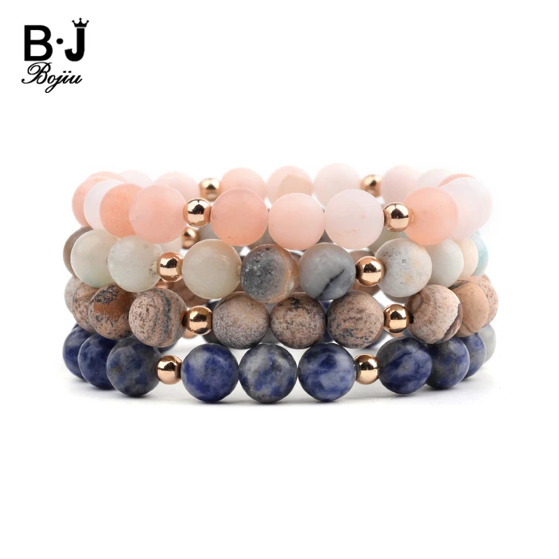 

7 Kinds Real Natural Stone Bracelets For Women Handmade Elastic Simple Round Beads Bracelet Custom Wholesale Drop Shipping BC308