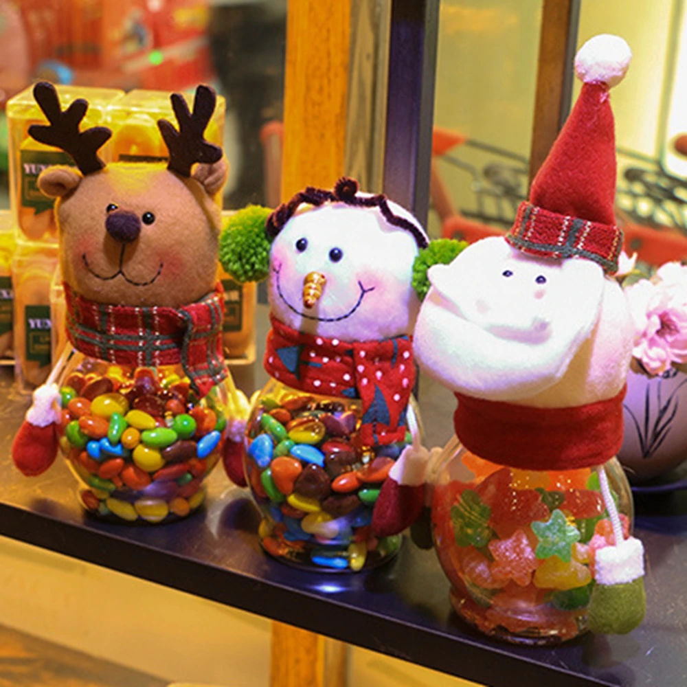 Transparent Christmas Candy Bottle Box Storage Jar Container Xmas Party Gift HG6247 HG6249in