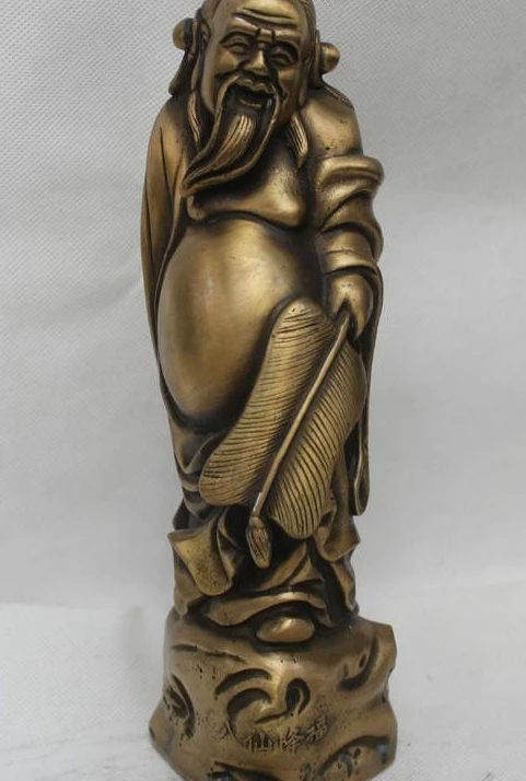 

10"China Chinese Folk Bronze Lucky Eight Immortals Zhong Liquan Buddha Statue