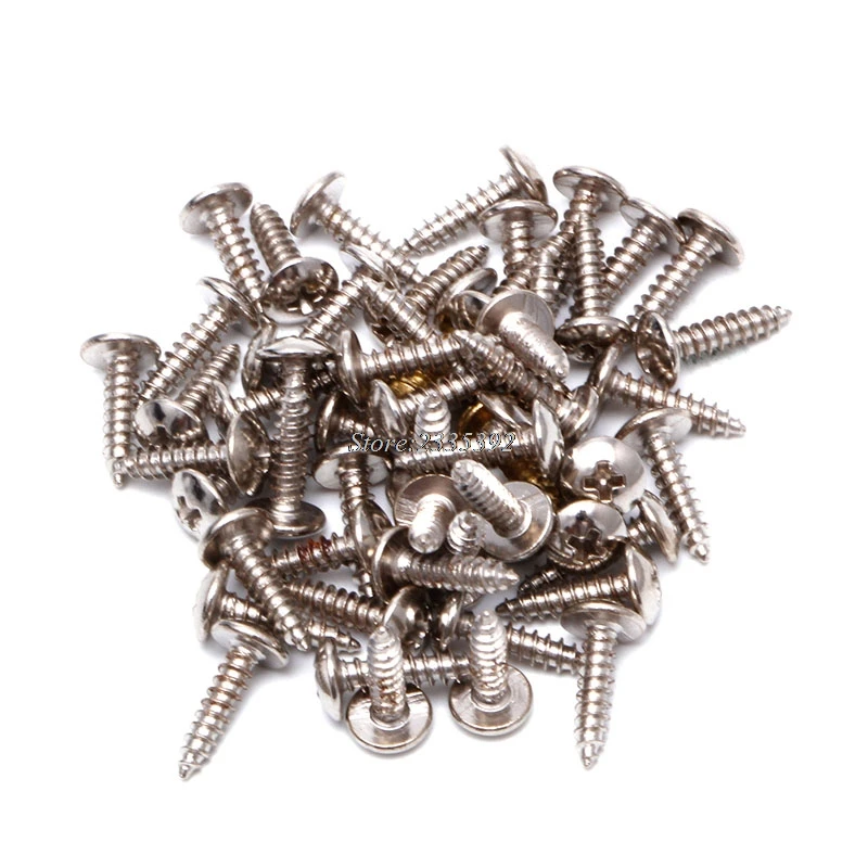 

50Pcs Slivery Guitar Bass Pickguard Mounting Screws For ST TL LP SG Guitar