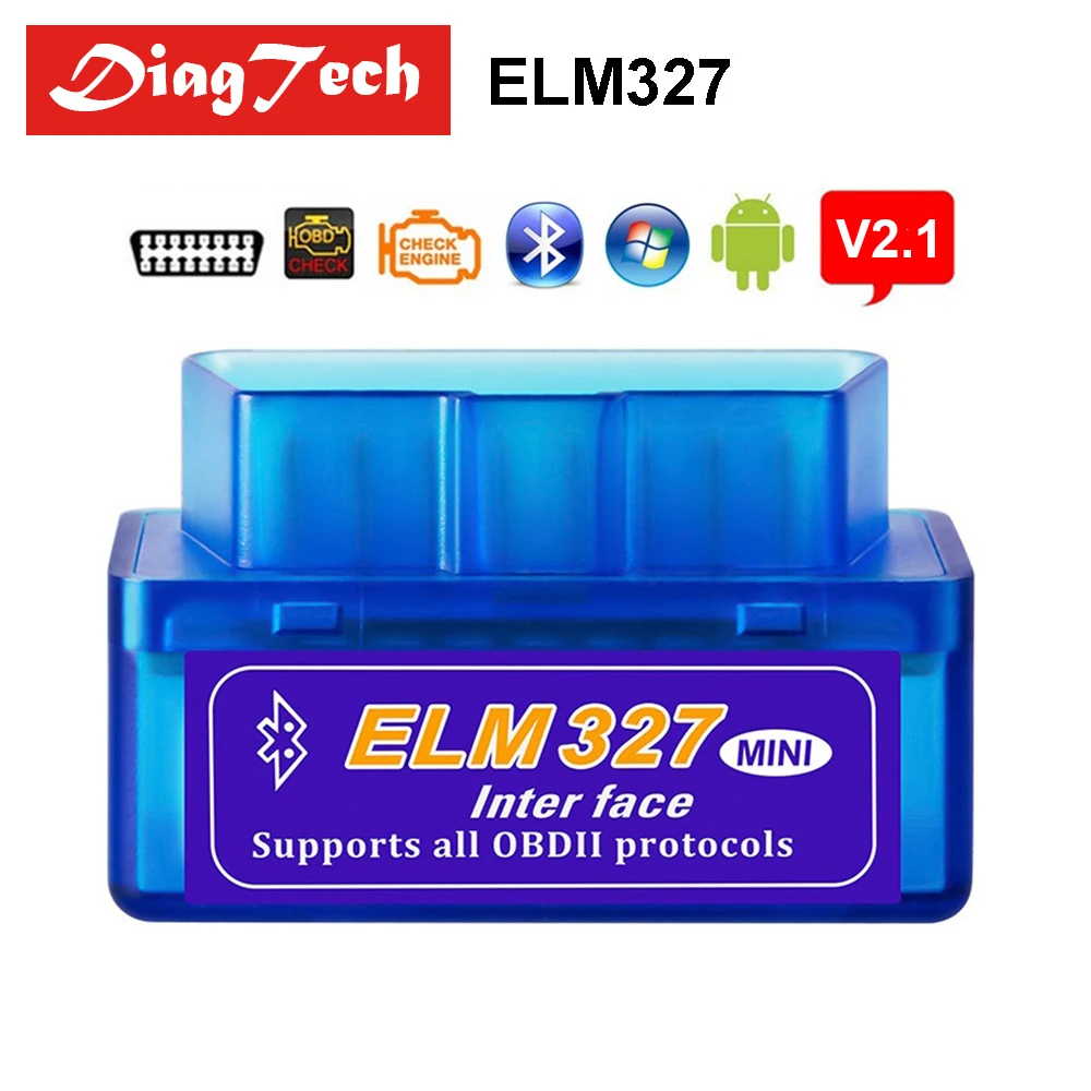 Автомобильный считыватель кодов ELM327 Bluetooth V2.1 ELM 327 диагностический инструмент OBD2
