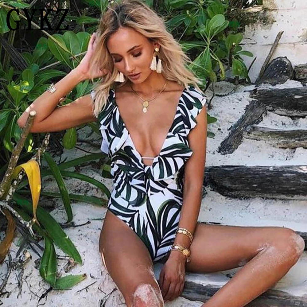 

2019 Push Up Sexy One Piece Print Swimsuit Halter Swimsuit Female Swim Beach Wear Monokini Suit Bathing set Maillot De Bain