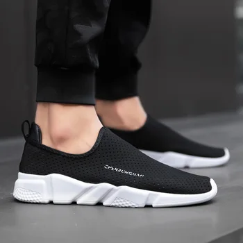 

Lightweight Casual Shoes Men Quality Slip-On Sneakers Men Breathable Sandals Hollow Out Outdoor Walking Footwear in 2019