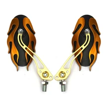 Universal motorcycle mirrors 10MM bike/motorbike rear view side pair Gold