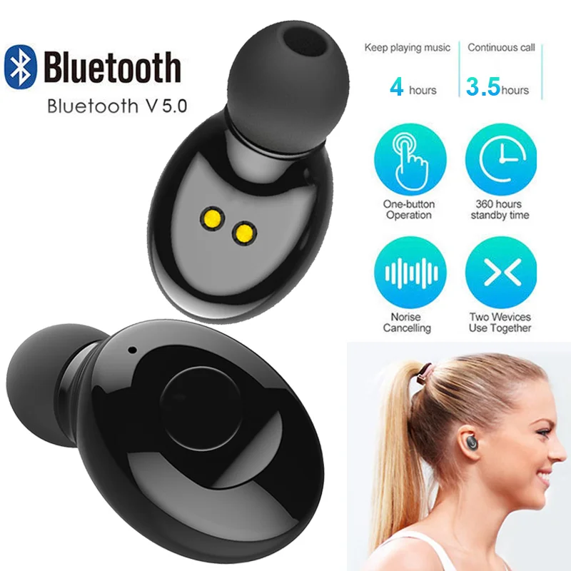 Bluetooth 5 0 Микро Мини наушники спортивные одиночные Беспроводные вкладыши бизнес
