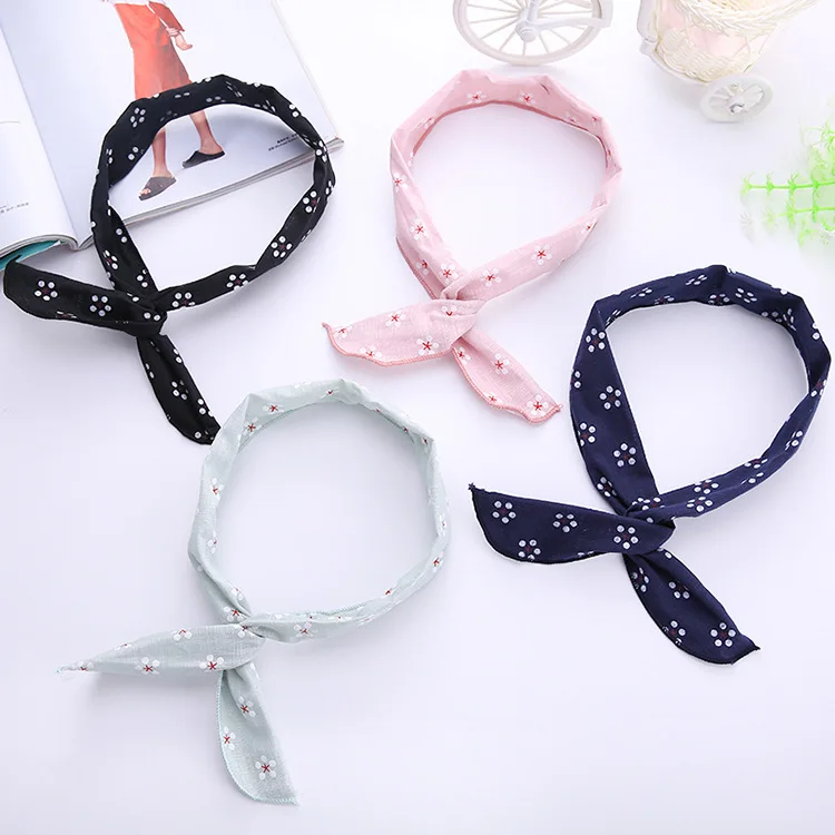 Fashion Women fabric DIY Ties Band Hairbands Headbands for Women Girls Hair Accessories Multi-colors Print Headwear (5)