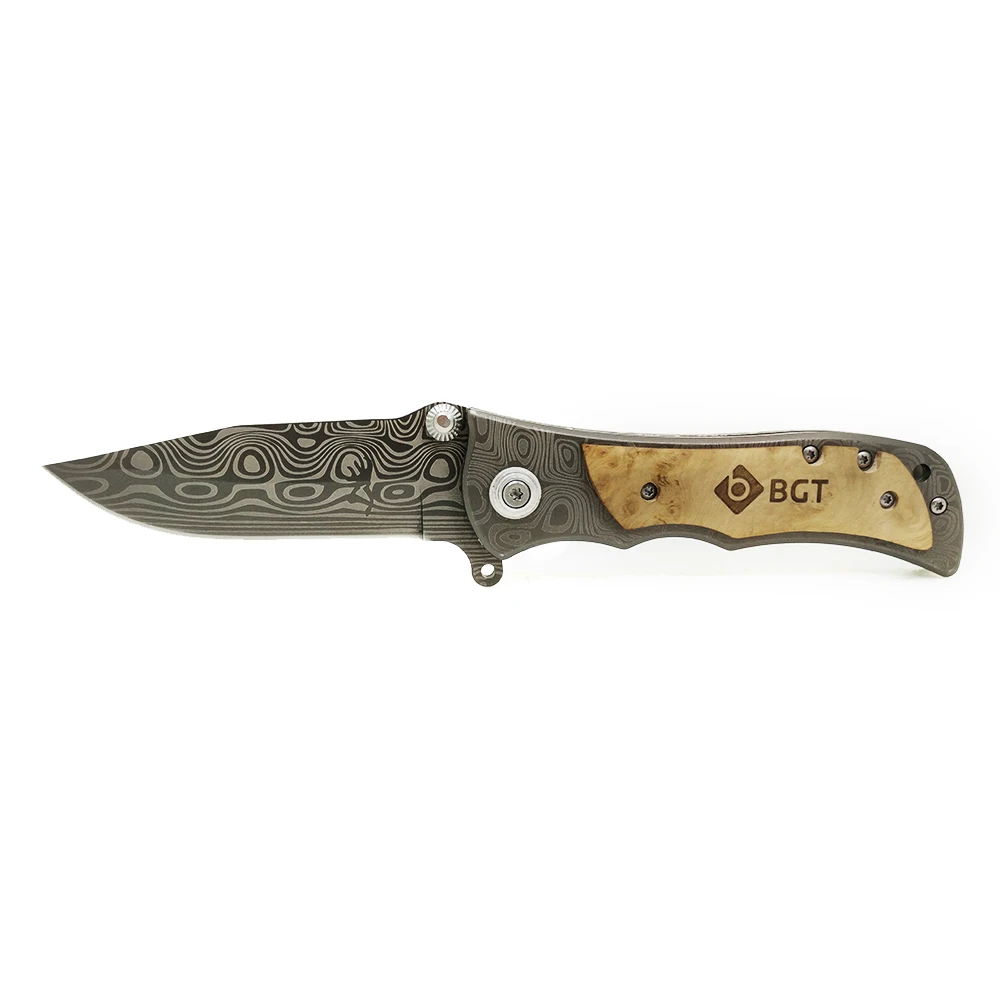 339 Tactical Folding Hunting Flipper Knife Damascus Pattern Survival Combat Pocket EDC Multi Knives Camping Outdoor Rescue Tool