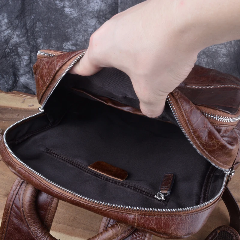 Schicht Casual Herren Wachs Computer Tasche Öl Flut Rucksack Retro Reisetasche 1 Aetoo Leder Top f0wg18q