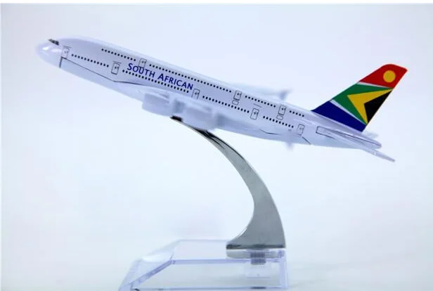 Модель самолета A380 южно-африканские авиалинии самолет Металл моделирование