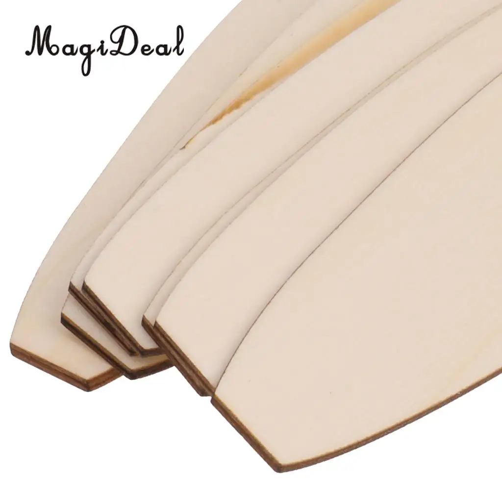 MagiDeal Handmade Natural Style 8Pcs Unfinished Wooden Surfboard Shape Crafts Cut Outs Scrapbooks DIY Halloween Festival Decor