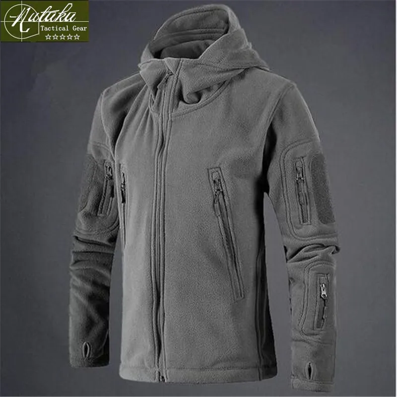 [Nutaka]Men clothing TAD tactical fleece jacket warm men's short plush fleece outdoor sports hiking jackets hunting coats
