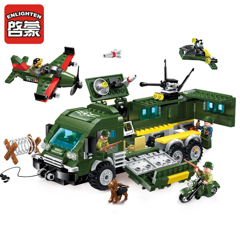 

ENLIGHTEN City Military War Attack Armored Vehicles Building Blocks Sets Bricks Model Kids Toys Compatible Lepine MOC Toy Gift